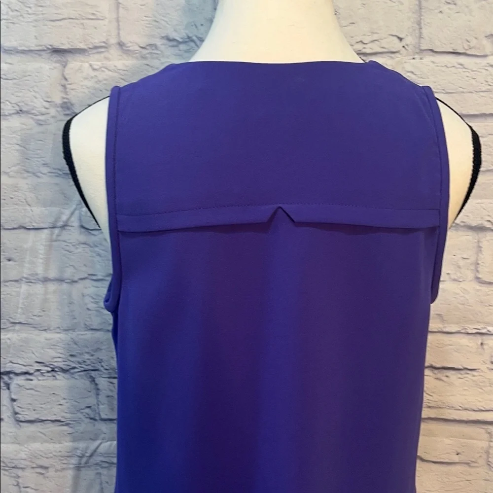 Trina Turk Sleeveless Dress V-neck Front Zipper Purple Size 4